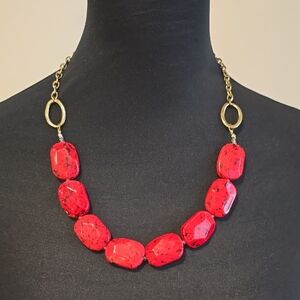 Red + Black + Gold Statement Necklace
